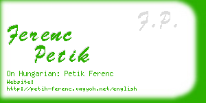 ferenc petik business card